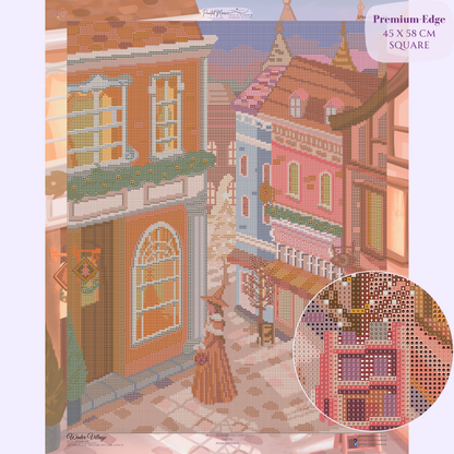 Winter Village Hand-Rendered Diamond Painting