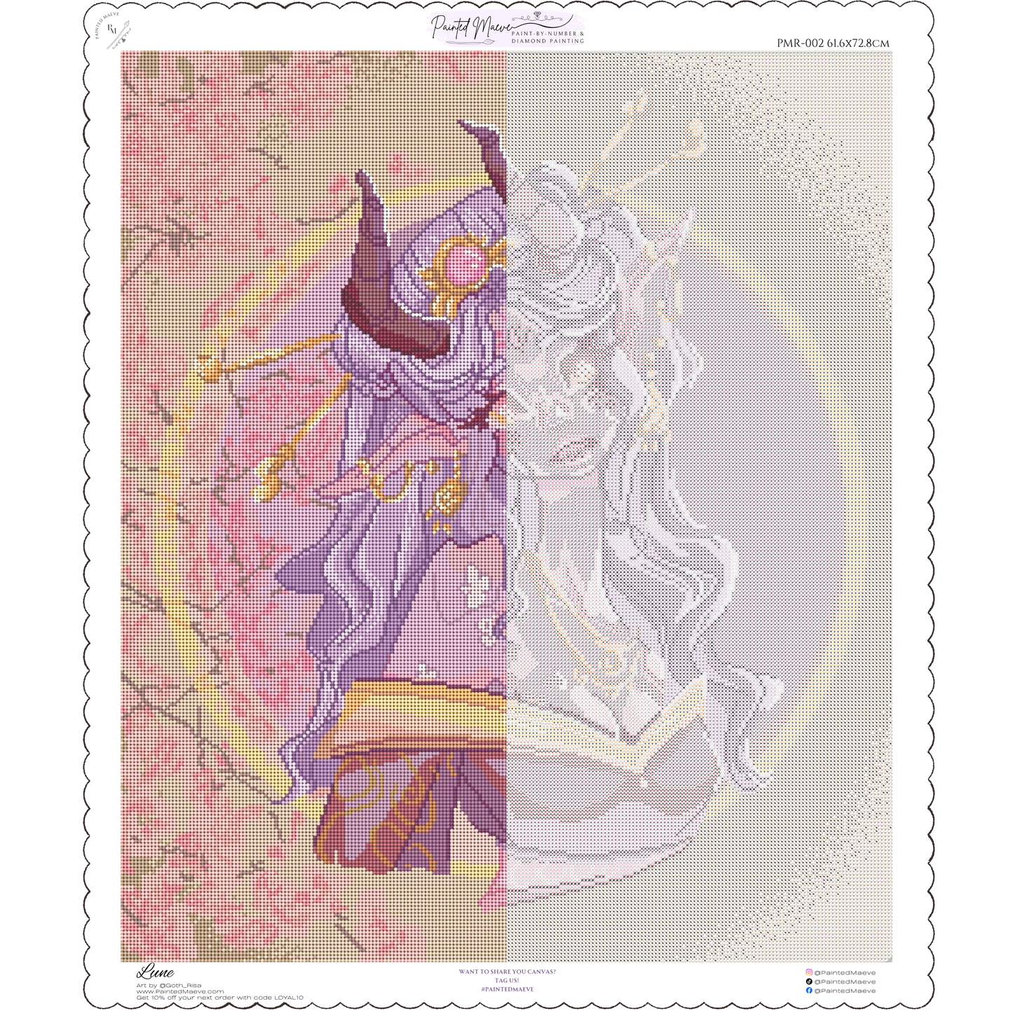 Lune: Hand-Rendered Diamond Painting