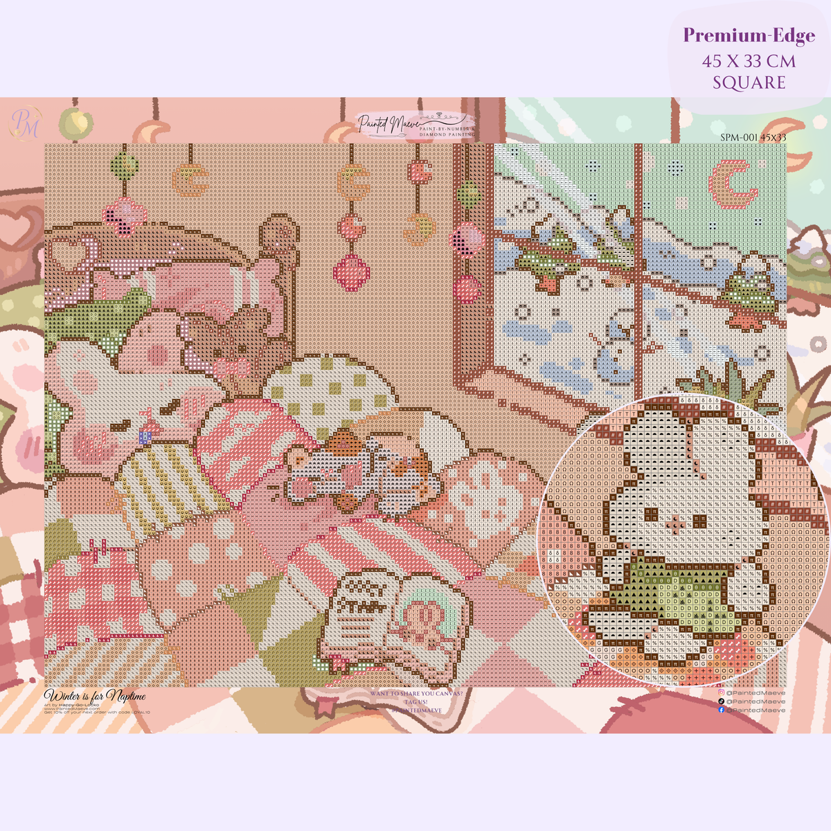 Winter is for Naptime Hand-Rendered Diamond Painting