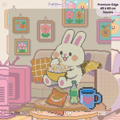 Cozy Bunny Munchies Hand-Rendered Diamond Painting
