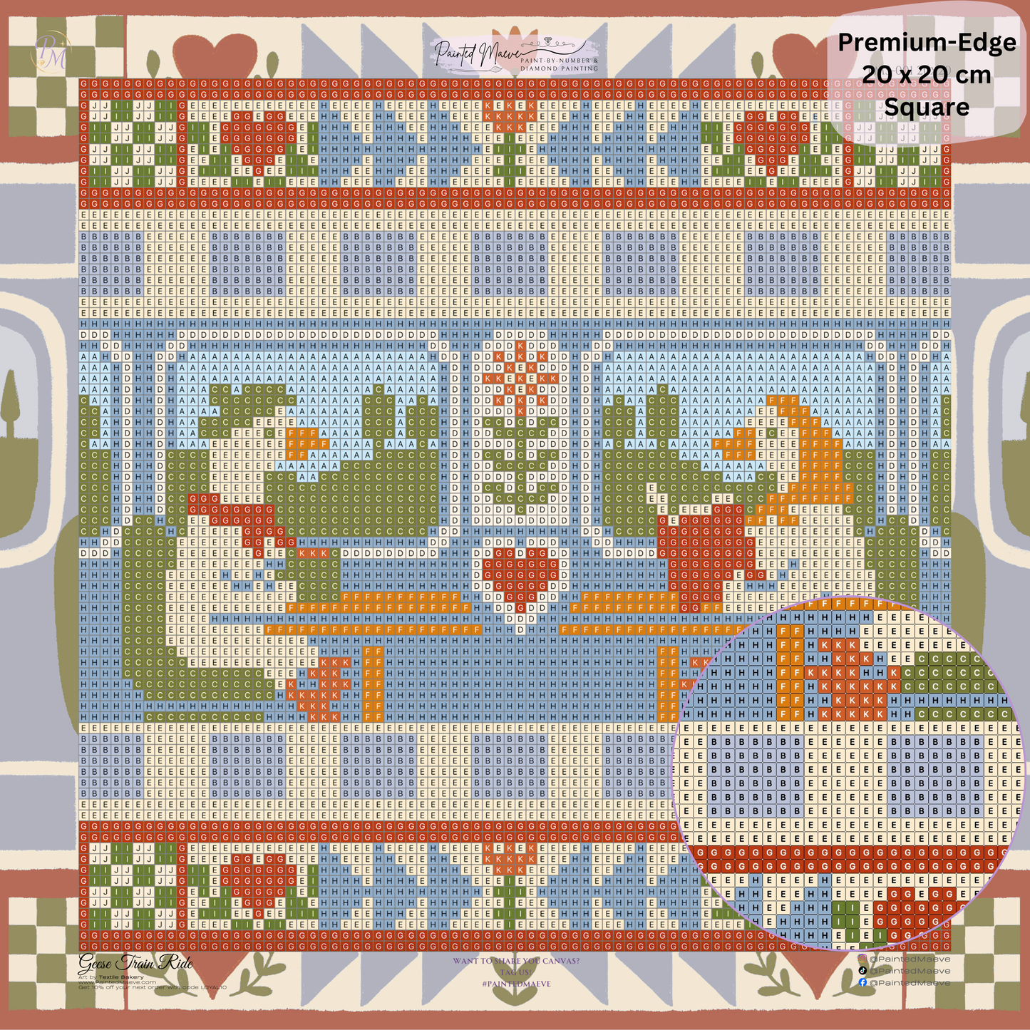 Geese Train Ride: Hand-Rendered Diamond Painting