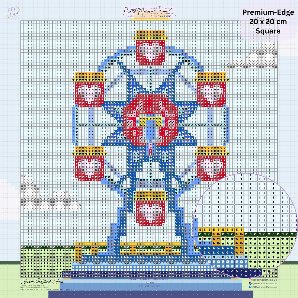 Ferris Wheel Fun Hand-Rendered Diamond Painting