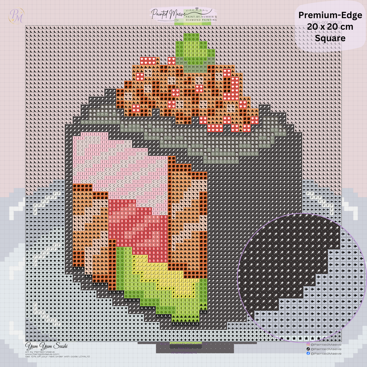 Yum Yum Sushi Hand-Rendered Diamond Painting