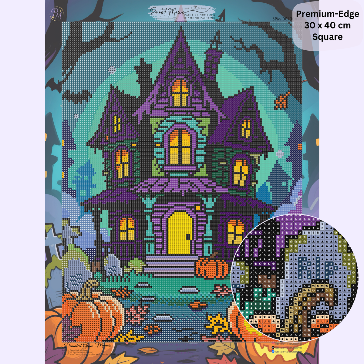 Haunted Glow Manor Hand-Rendered Diamond Painting