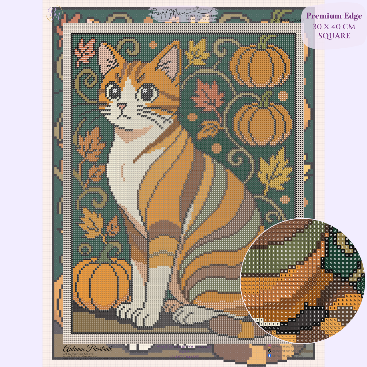 Autumn Purrtrait Hand-Rendered Diamond Painting