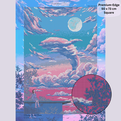 Moonlight Whale Dreams: Hand-Rendered Diamond Painting