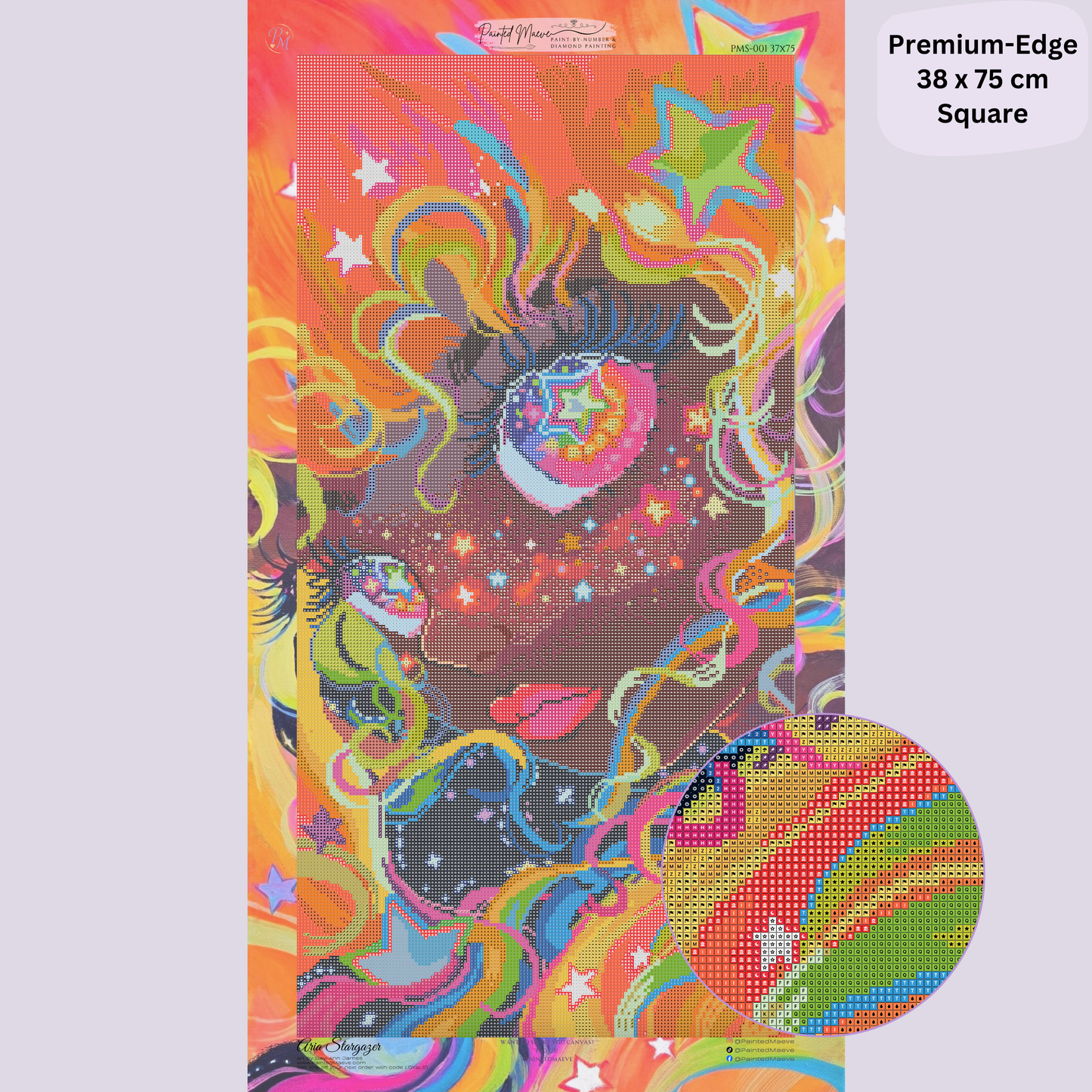 Aria Stargazer: Hand-Rendered Diamond Painting