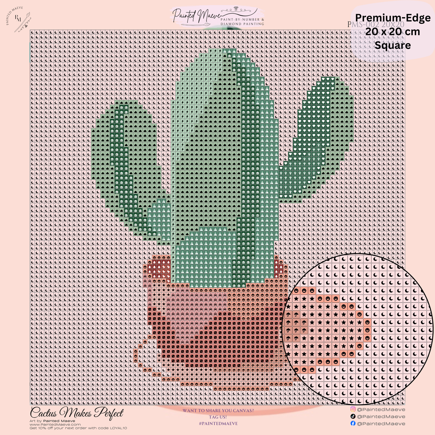 Cactus Makes Perfect: MINI Hand-Rendered Diamond Painting