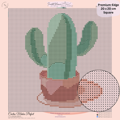 Cactus Makes Perfect: MINI Hand-Rendered Diamond Painting