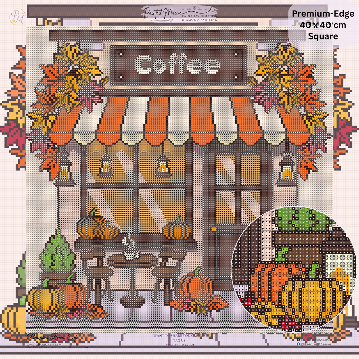 Pumpkin Brew Cafe Hand-Rendered Diamond Painting Collection