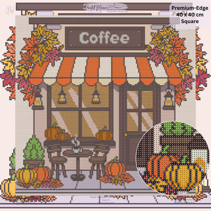 Pumpkin Brew Cafe Hand-Rendered Diamond Painting Collection