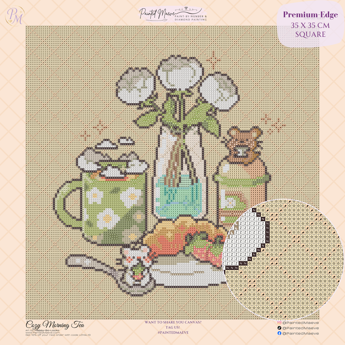 Cozy Morning Tea Hand-Rendered Diamond Painting