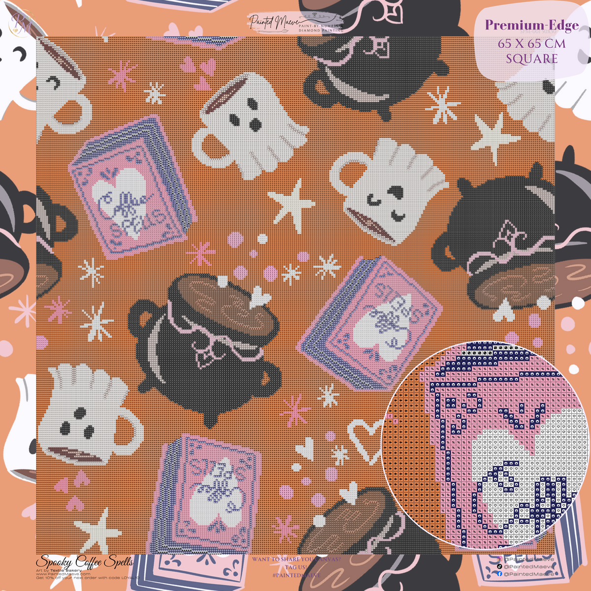 Spooky Coffee Spells Hand-Rendered Diamond Painting