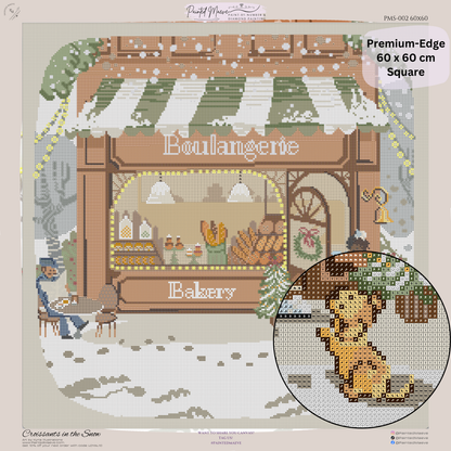 Croissants in the Snow: Hand-Rendered Diamond Painting