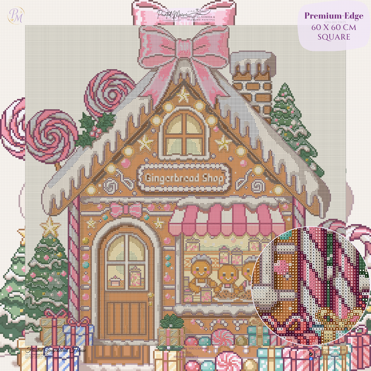 Frosted Gingerbread Shop Hand-Rendered Diamond Painting