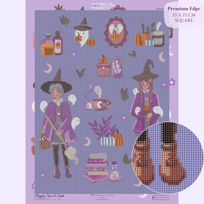 Pumpkin Spice & Spells Hand-Rendered Diamond Painting