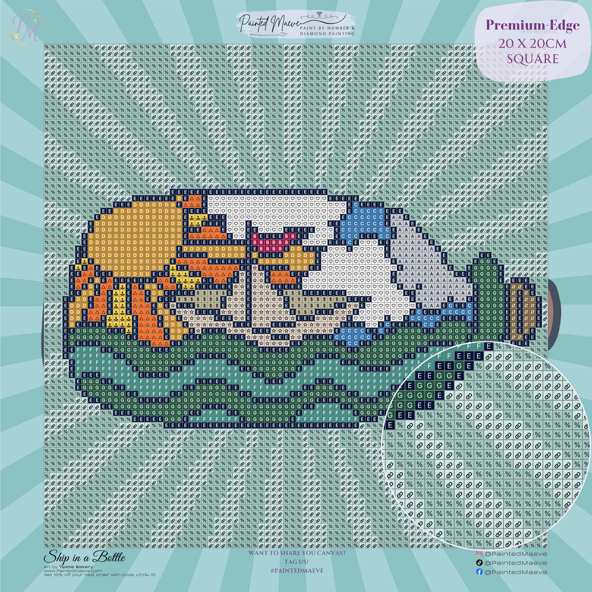 Ship in a Bottle Hand-Rendered Diamond Painting