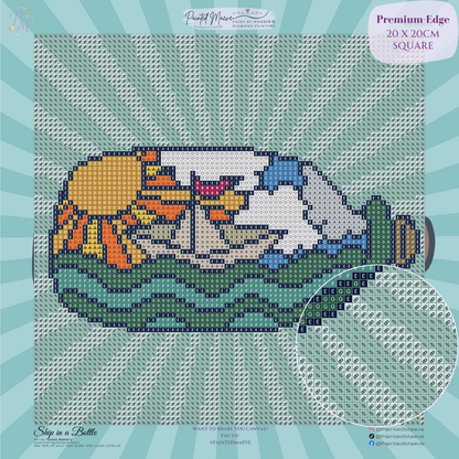 Ship in a Bottle Hand-Rendered Diamond Painting