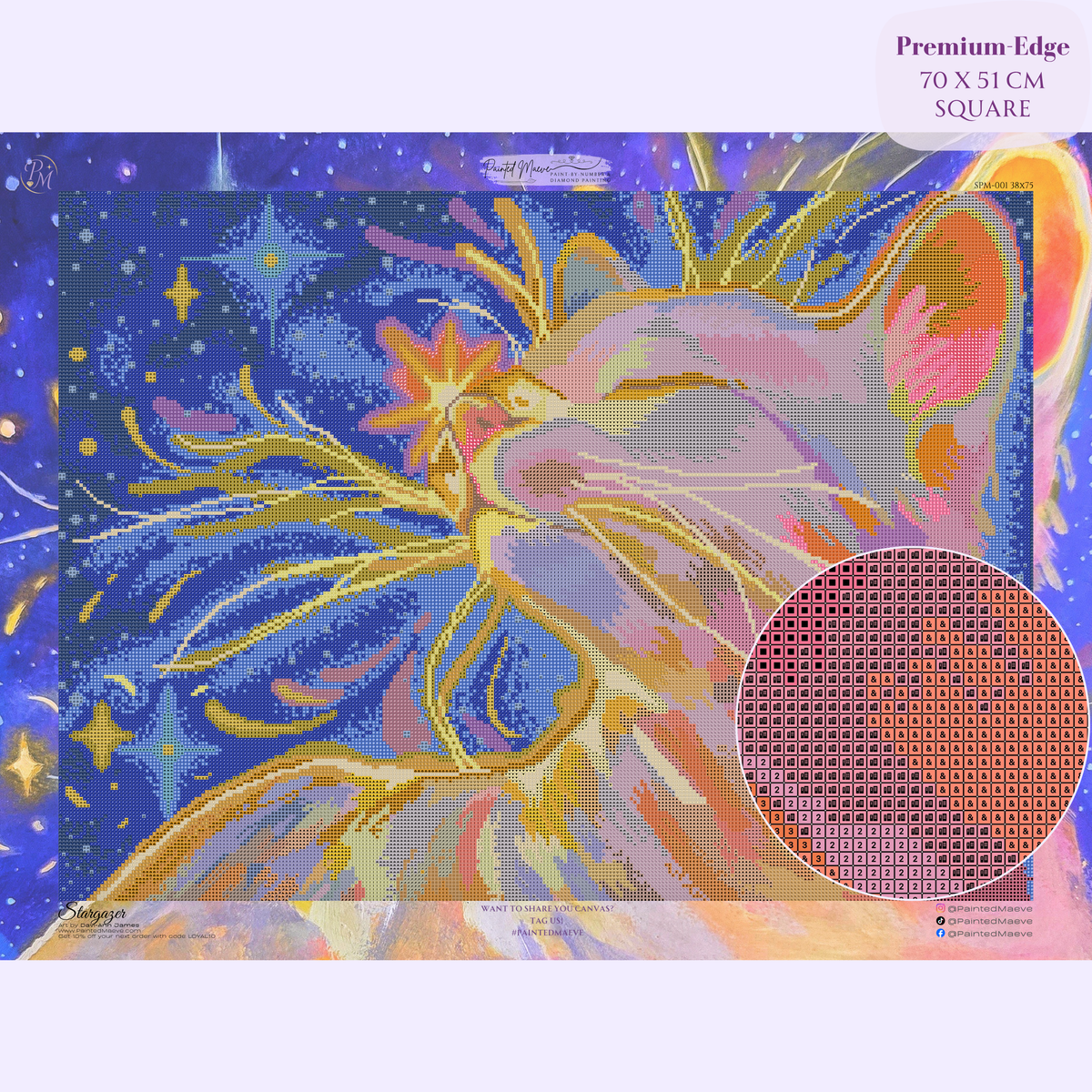 Stargazer Hand-Rendered Diamond Painting