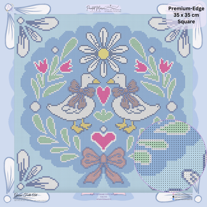 Goose Folk Art: Hand-Rendered Diamond Painting