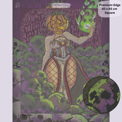Pumpkin Queen: Hand-Rendered Diamond Painting