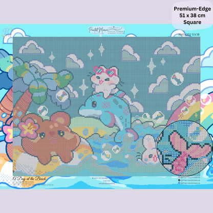 A Day at the Beach: Hand-Rendered Diamond Painting