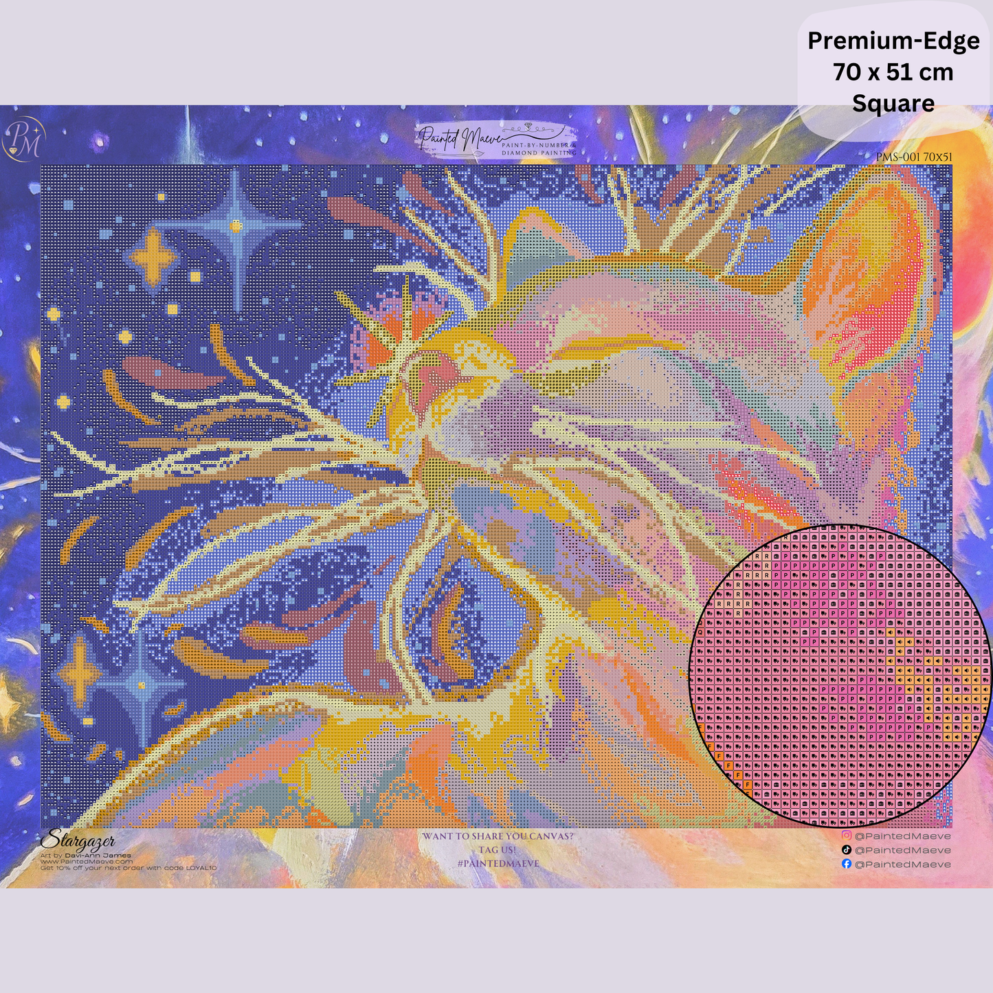 Stargazer: Hand-Rendered Diamond Painting