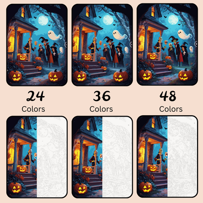 Monsters of Halloween: Paint-by-Number Collection (24/36/48 colors | No Frame)