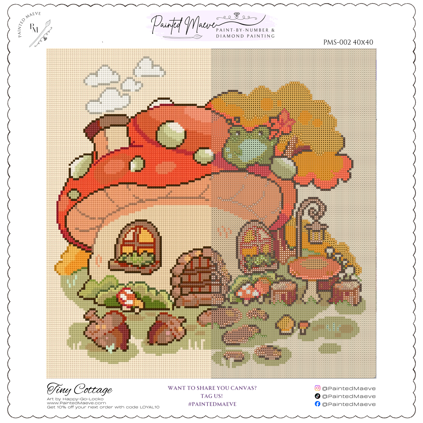 Tiny Cottage: Hand-Rendered Diamond Painting
