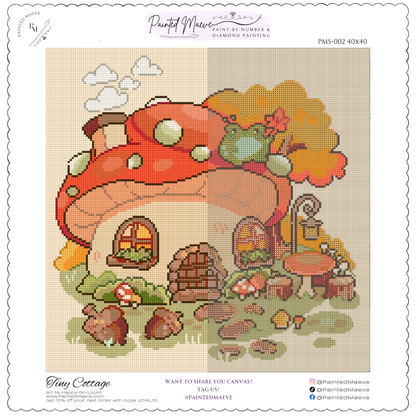 Tiny Cottage: Hand-Rendered Diamond Painting