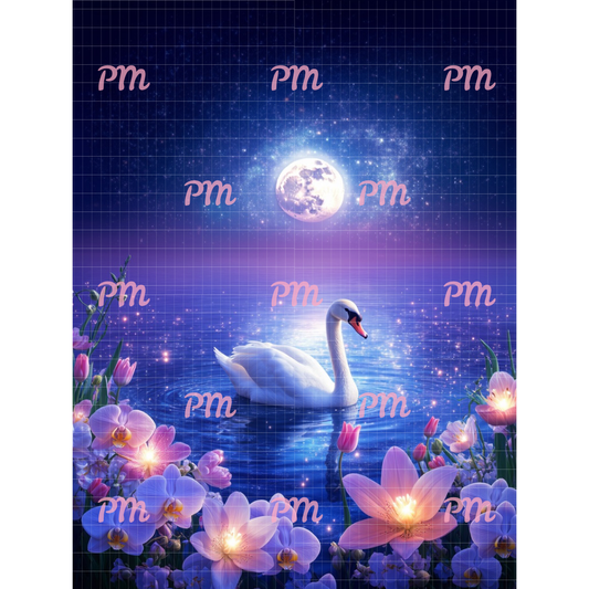 Moonlit Swan Serenity: Diamond Painting Collection