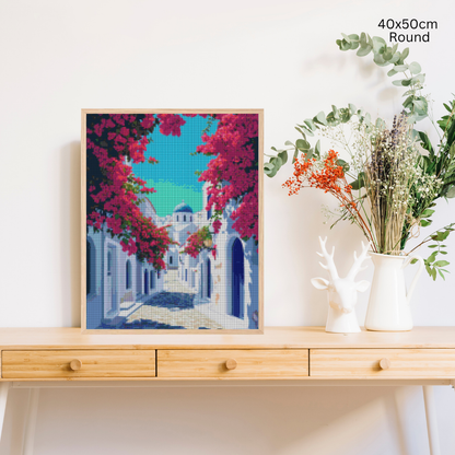 Santorini Serenity: Diamond Painting Collection