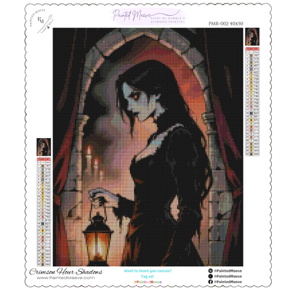 Crimson Hour Shadows: Diamond Painting Halloween Collection