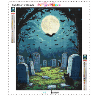Spooky Cemetary: Diamond Painting Halloween Collection
