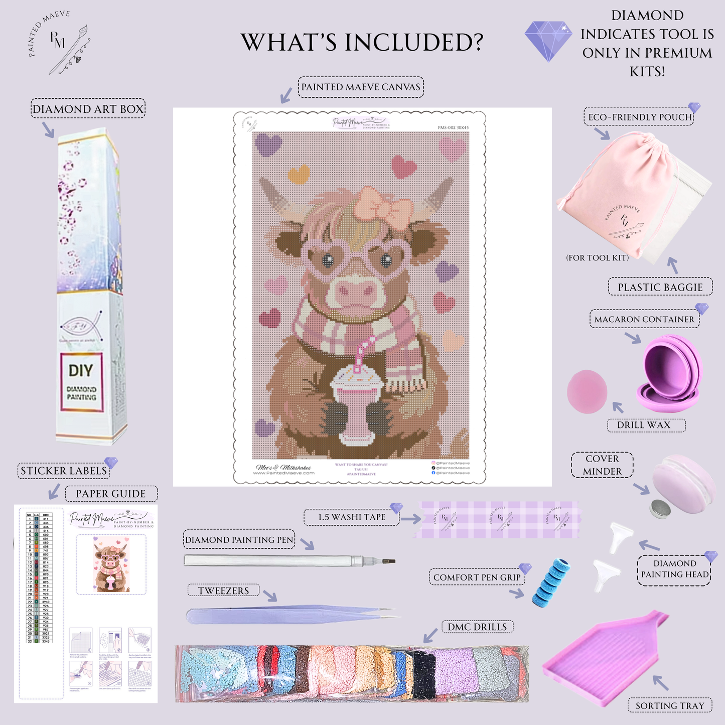 Moo's & Milkshakes: Hand-Rendered Diamond Painting Valentine Collection