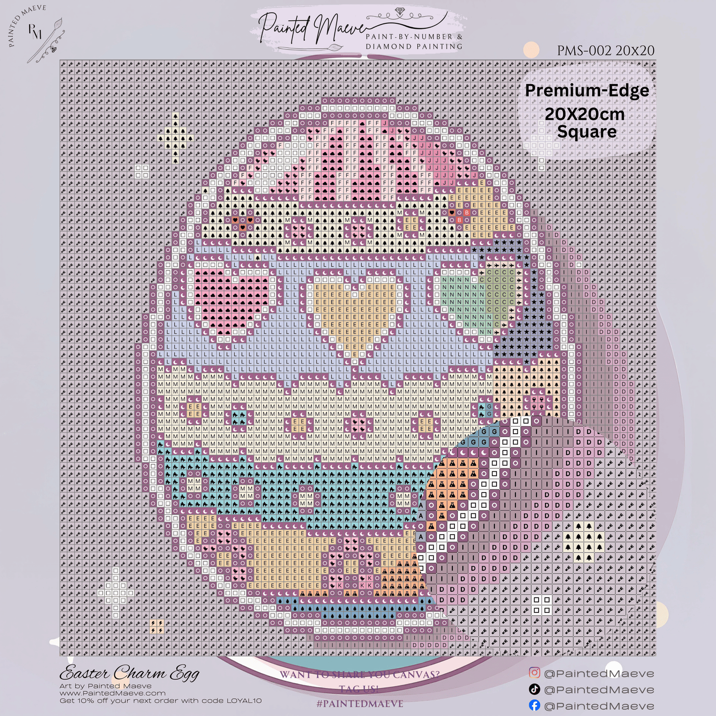 Easter Egg Charm: MINI Hand-Rendered Diamond Painting Collection