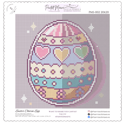 Easter Egg Charm: MINI Hand-Rendered Diamond Painting Collection