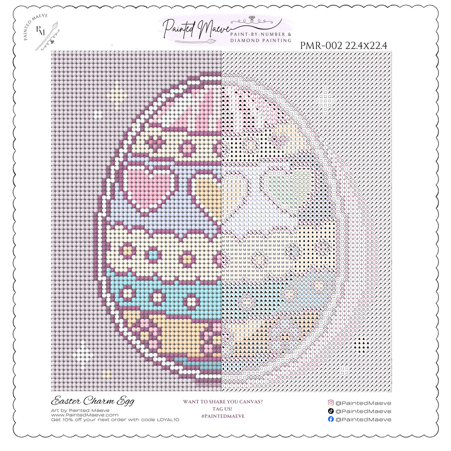 Easter Egg Charm: MINI Hand-Rendered Diamond Painting Collection