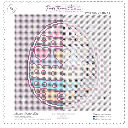 Easter Egg Charm: MINI Hand-Rendered Diamond Painting Collection