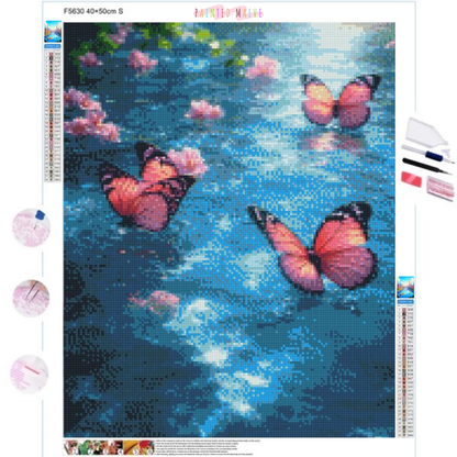 Delicate Blush Wings: Diamond Painting Collection