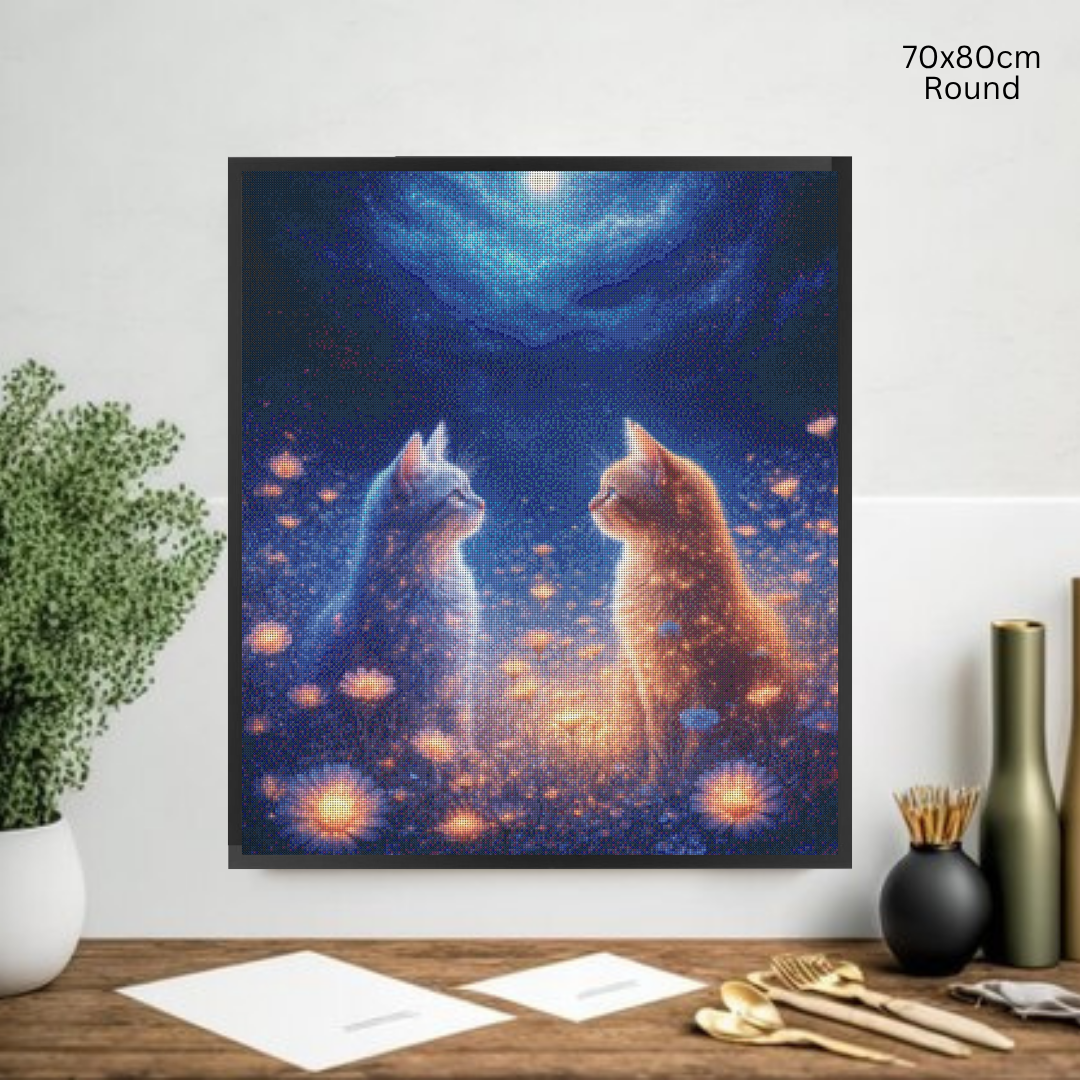 Moonlit Whiskers: Diamond Painting Collection
