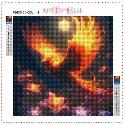 Golden Phoenix Glow: Diamond Painting Collection