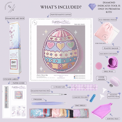 Easter Egg Charm: MINI Hand-Rendered Diamond Painting Collection