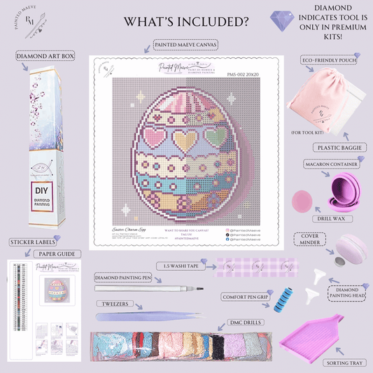 Easter Egg Charm: MINI Hand-Rendered Diamond Painting Collection
