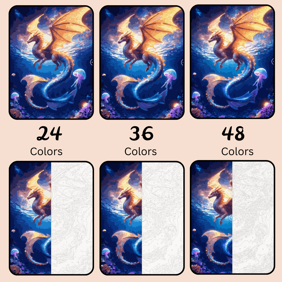 Oceanic Majesty: Paint-by-Number Collection (24/36/48 colors | No Frame)