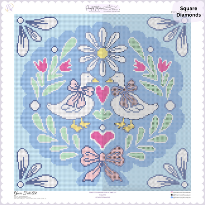 Goose Folk Art: Hand-Rendered Diamond Painting