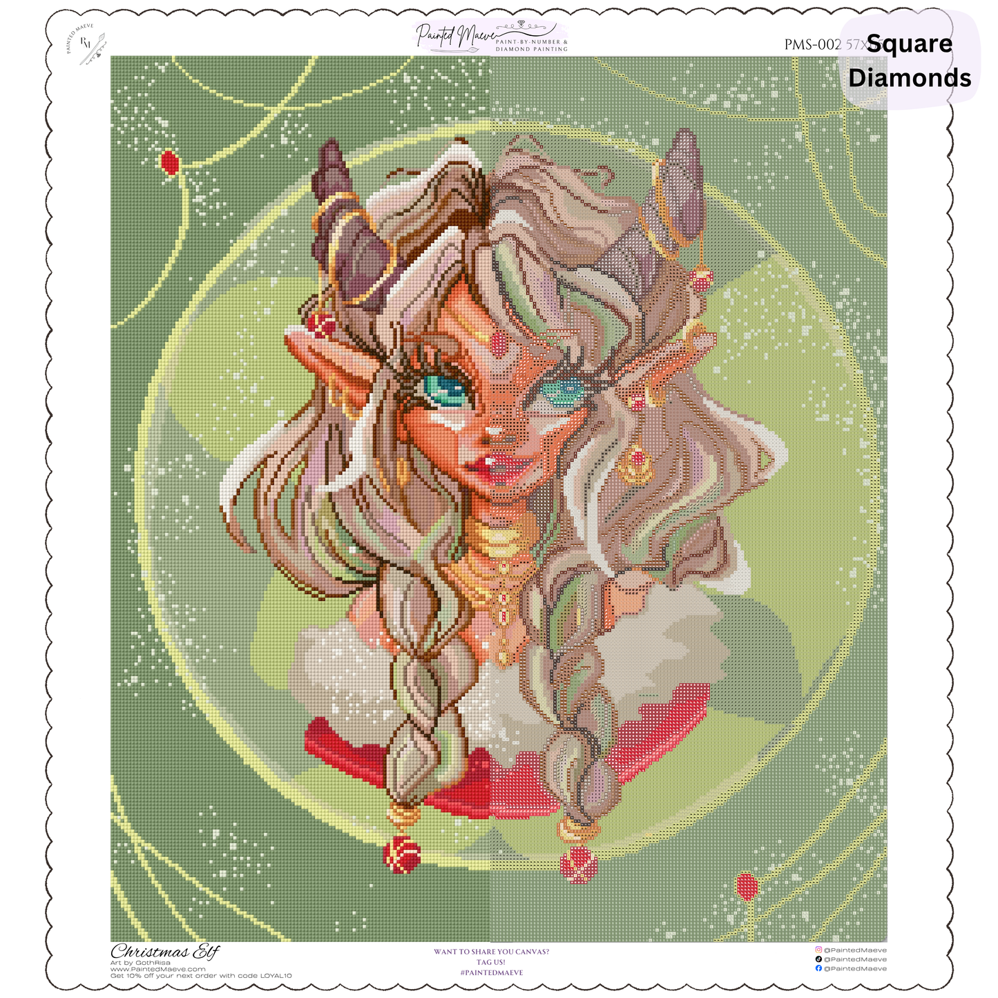 Christmas Elf: Hand-Rendered Diamond Painting