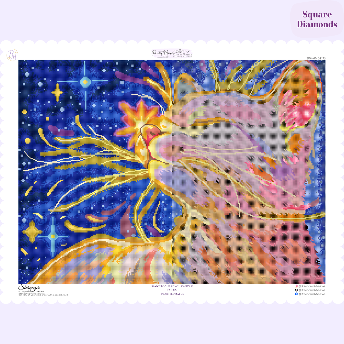 Stargazer Hand-Rendered Diamond Painting