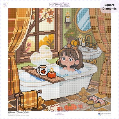 Autumn Bubble Bath Hand-Rendered Diamond Painting