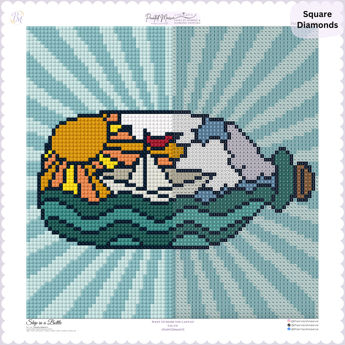 Ship in a Bottle: Hand-Rendered Diamond Painting